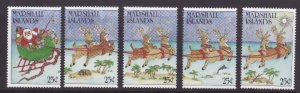 Marshall Islands-Sc#195-9- id9-unused NH set-Christmas-Santa-1988-