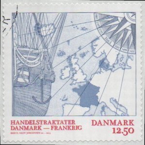 Denmark 1664 - Cto - 12.50k Trade / Ship / Map / Compass (2013) (cv $3.30)