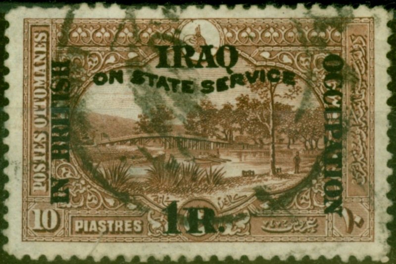 Iraq 1921 1R on 10pi Red-Brown SG15 Fine Used (4)