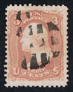 GENUINE SCOTT #65 VF USED 1861 ROSE 4 MARGINS - CONTEMPORARY WAFFLE CANCEL