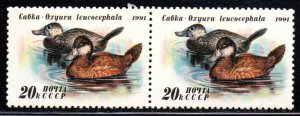 RUSSIA 6009 MNH PAIR BIN $.50 DUCKS