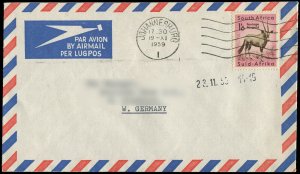 South Africa 1959 Gemsbok Stamp on Cover (237)