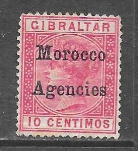 Great Britain Morocco Angecies 13: 1d Victoria, unused, F-VF
