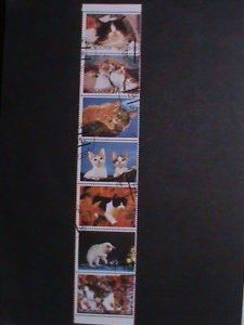 RUSSIA-MORTOVIA-ST 440-LOVELY CATS-CTO STRIP-VF LAST ONE- HARD TO FIND