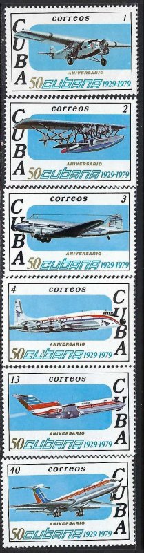 Cuba 2283-88 MNH AIRPLANES Z7728