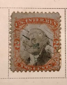 Scott R-135 1871 2 cent internal Revenue Service stamp