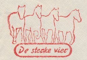 Meter cover Netherlands 1961 Horse - The Strong Four - Rotterdam