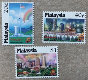 Malaysia 1990 Kulala Lumpur, MNH. Scott 420-422, CV $2.60. SG 439-441