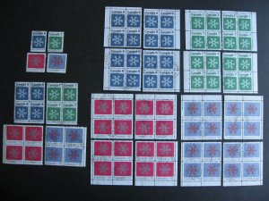 Canada 1971 Xmas Sc 554p-7p first day cancelled singles, blocks,MS PB Bileski 