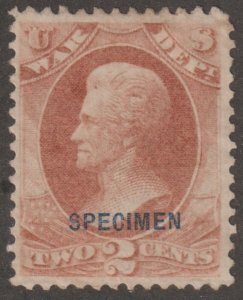 EDSROOM-21930 US O84S NGAI 1875 VF Official Specimen War Department CV$125