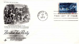 USA 1973 FDC Sc 1482 Artcraft Cachet Boston Tea Party First Day Cover