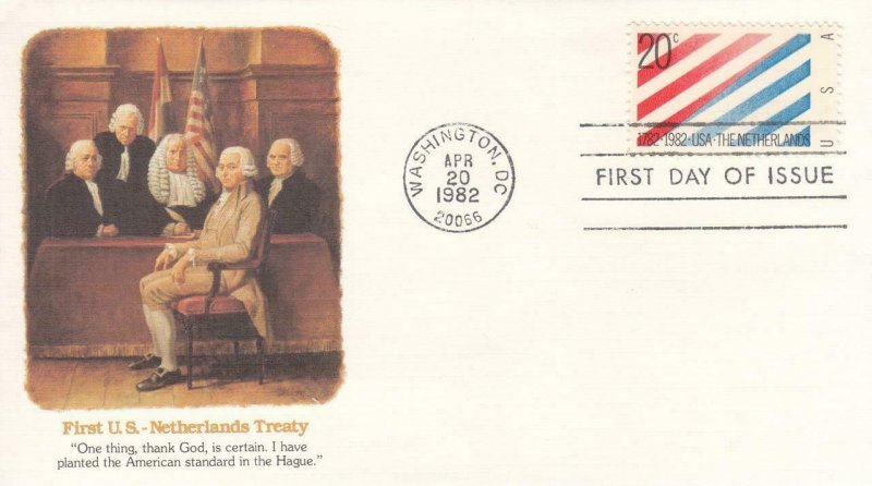 1982, 1st US-Netherlands Treaty, Fleetwood, FDC (D13885)