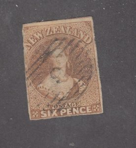 NEW ZEALAND # 11 6p CHALON QUEEN VICTORIA CAT VALUE $300 US (SS77)