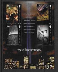 MONTSERRAT SGMS1488 2011 ANNIV OF ATTACK ON WORLD TRADE CENTRE NEW YORK MNH