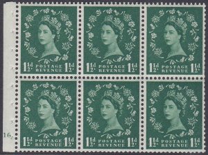 SB66 Wilding booklet pane Crowns white G16 Dot UNMOUNTED MNT/MNH