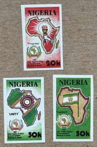 Nigeria imperforates of 1991 OAU Heads of State, MNH. Scott 578-580