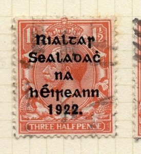 Ireland 1922 GV  Early Issue Fine Used 1.5d. 1922 Optd NW-185945