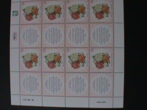 ​MARSHALL ISLAND-2001-SC#768-COLORFUL LOVELY CHRYSANTHEMUM-VF-MNH-SHEET