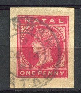 NATAL; 1890s-00s classic QV issue used POSTAL STATIONARY Postmark PIECE