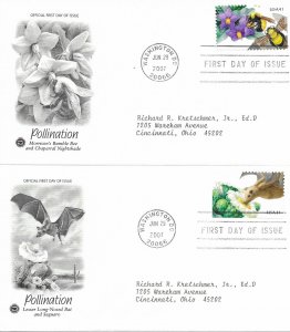 2007 FDC, #4153-4156, 41c Pollination, PCS (4)