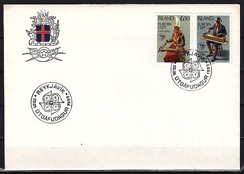 Iceland, Scott cat. 606-607. Europa-Music Year issue. First day cover. ^