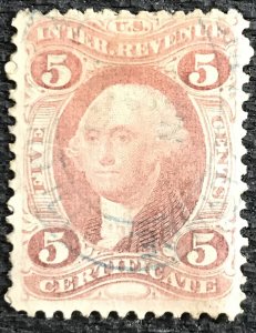 US Used HR #R24c CDS Single Revenue Certificate George Washington L28