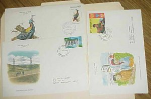 BHUTAN  FDC  3 DIFF. 1979-1988 CACHET ADDRESSED