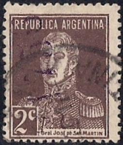 Argentina #342 2 cent San Martin used F-VF