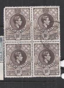 Swaziland SG 38a Block of Four, RARE, See UL Corner VFU (10dms)