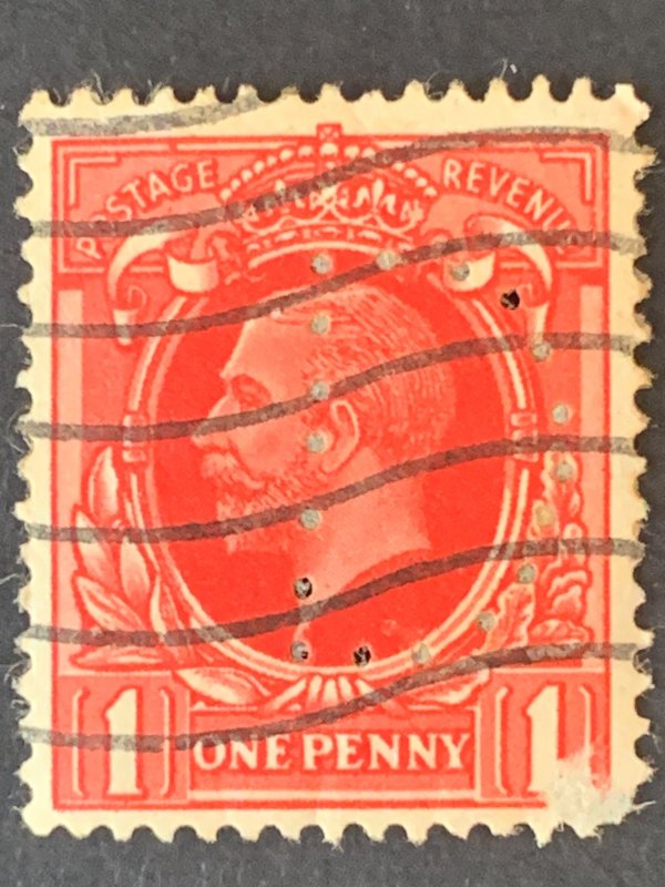 One penny revenue stamp  ,  black cancelled postage used, refno:5015