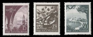 Yugoslavia #365-367 Cat$20, 1952 Yugoslav Navy, set of three, never hinged