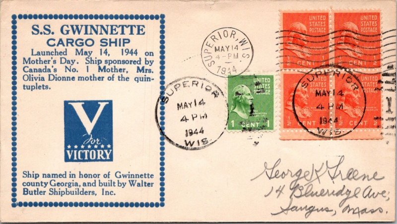 1944 - SS Gwinette Cargo Ship - Superior, Wis - F51702