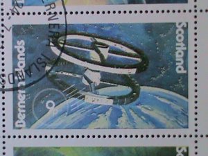 BERNERA ISLANDS-SCOTLAND-1978 SPACE PROGRAMS-CTO SHEET WITH FIRST DAY CANCEL