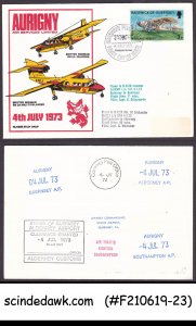 BAILIWICK OF GUERNSEY 1973 AURIGNY AIR SERVICE SP. COVER WITH SPECIAL CANCL.