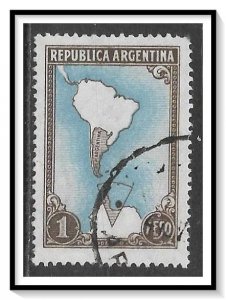 Argentina #594 Map With Antarctic Claims Used