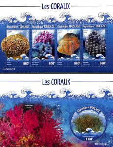 Togo 2019, Corals 2 s/s, MNH