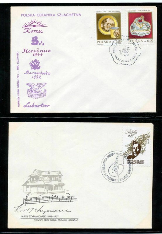 POLAND 1982 Covers FDC Military Sheets Antiques Air(Appx 35)(NT 8266