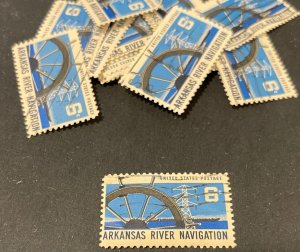 ~~VINTAGE TREASURES ~~ Stamps For Crafting: US Arkansas River 8c; 30 Pieces