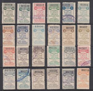 Argentina, Santa Fé, Forbin 257A/281A used 1908 General Tax Fiscals, 24 diff