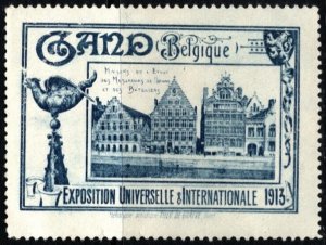 1913 Belgium Poster Stamp International Universal Exhibition Gand Unused