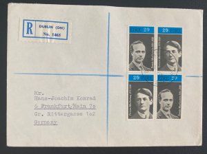 1971 Dublin Ireland Cover To Frankfurt Germany Terence Macswiney Block