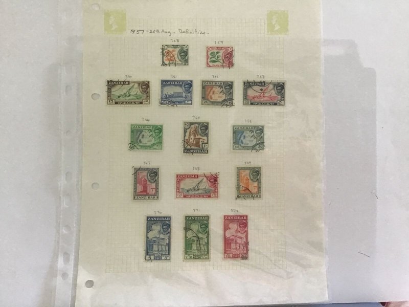 Zanzibar 1957 used   stamp set page  R29560