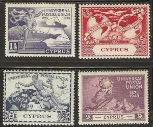 Cyprus 160-163,  mint, hinged, 1949, complete UPU set.  (c141)
