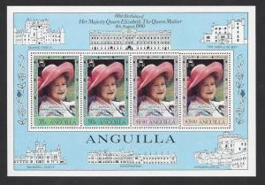 ANGUILLA 1980 QUEEN MOTHER BIRTHDAY Souvenir Sheet Sc 397a MNH