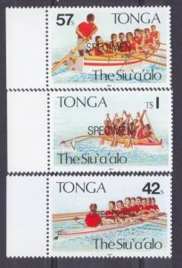 1991 Tonga 1187-1189 Su'aalo Rowing Regatta (SPECIMEN) 10,00 €