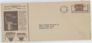 US 805 1.5c Martha Washington (prexy series) solo on an addressed third class cover with a cachet advertising a snack maker (Pot