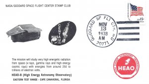 US EVENT CACHET COVER HEAO-B HIGH ENERGY ASTRONOMY OBESERVATORY CENTAUR 1978