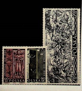 POLAND Sc 922-24 NH ISSUE OF 1960 - BATTLE OF GRUNWALD