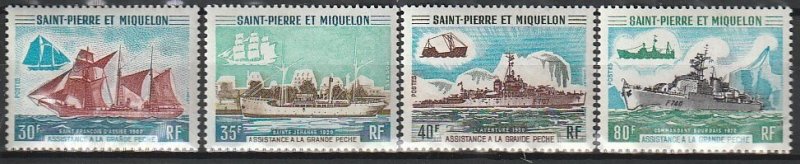 1971 St. Pierre and Miquelon - Sc 408-11 - MNH VF - 4 single - Deep sea fishing