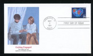 US 2536 Love Stamp 1991 Bklt single UA Fleetwood cachet FDC